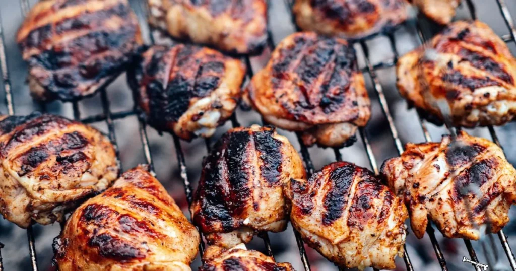 how long to grill bone in chicken thighs