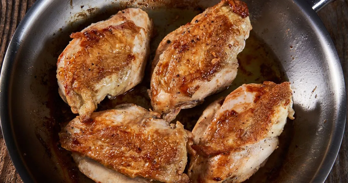 pan-seared chicken pieces